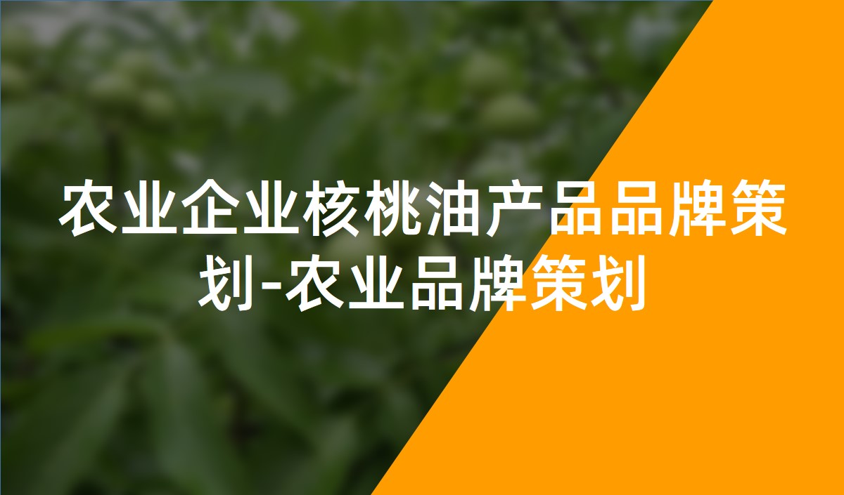 農業企業核桃油產品品牌策劃-農業品牌策劃